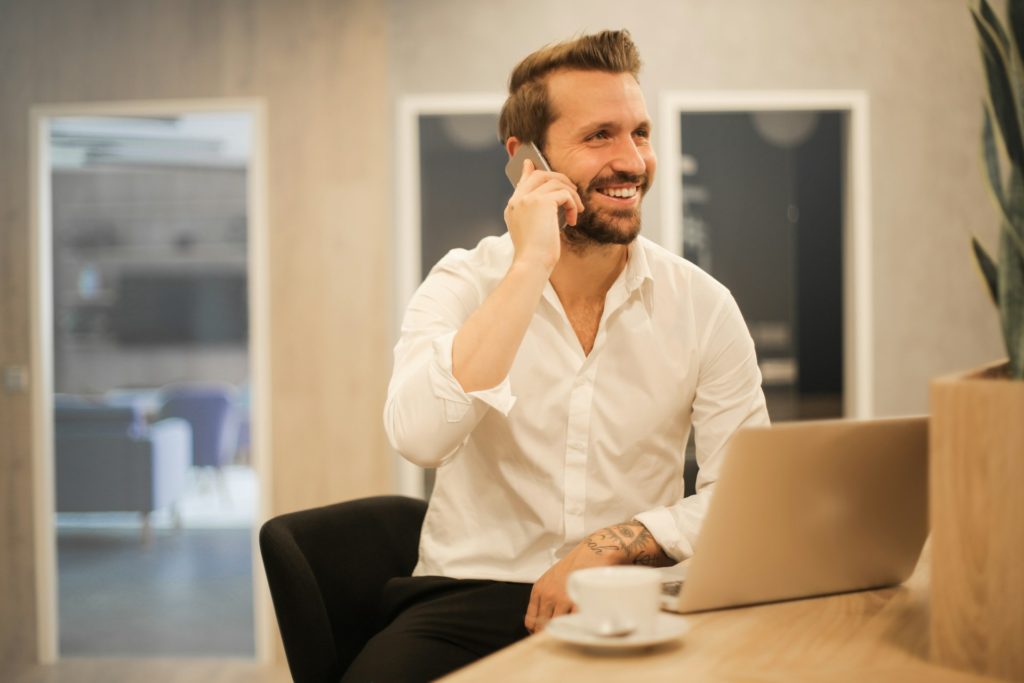 a man with phone