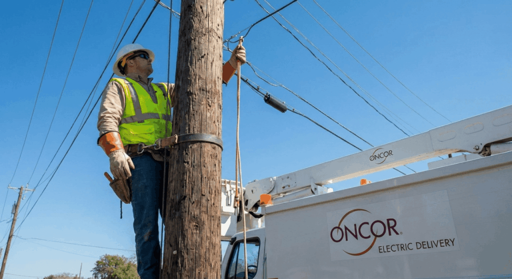 Oncor Electric Delivery Man Work